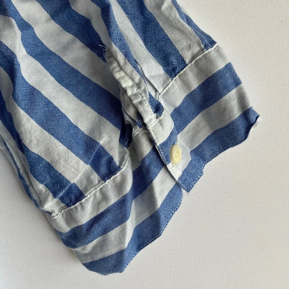 J. Crew Blue and White Striped Shirt
